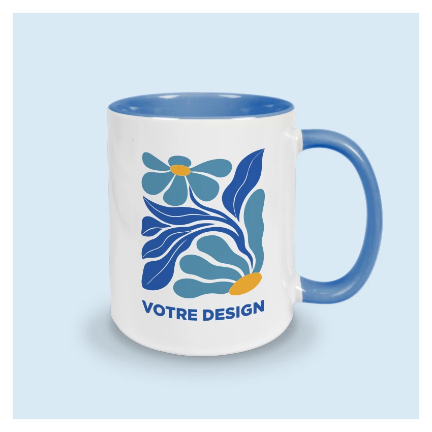 mug bleu personnalisable