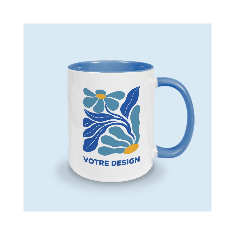 mug bleu personnalisable