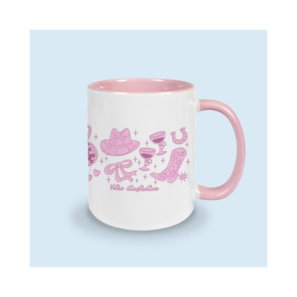 mug rose personnalisé