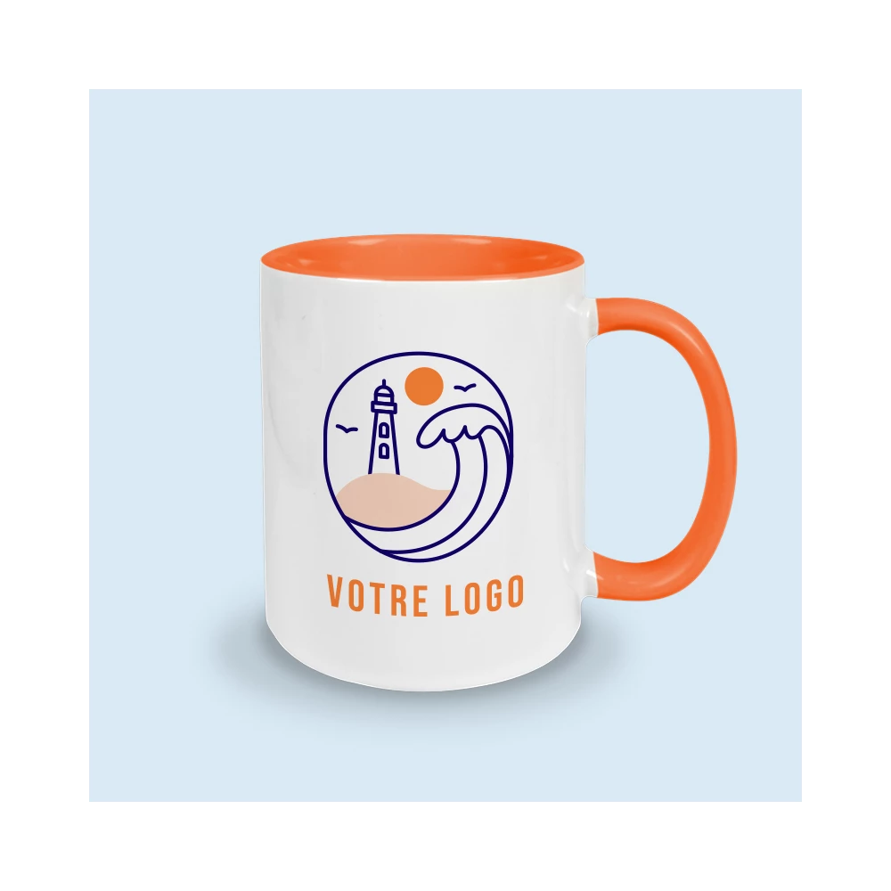 mug orange personnalisable
