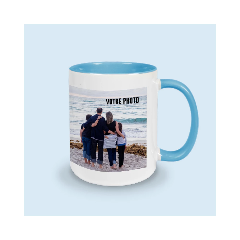 mug bleu personnalisé