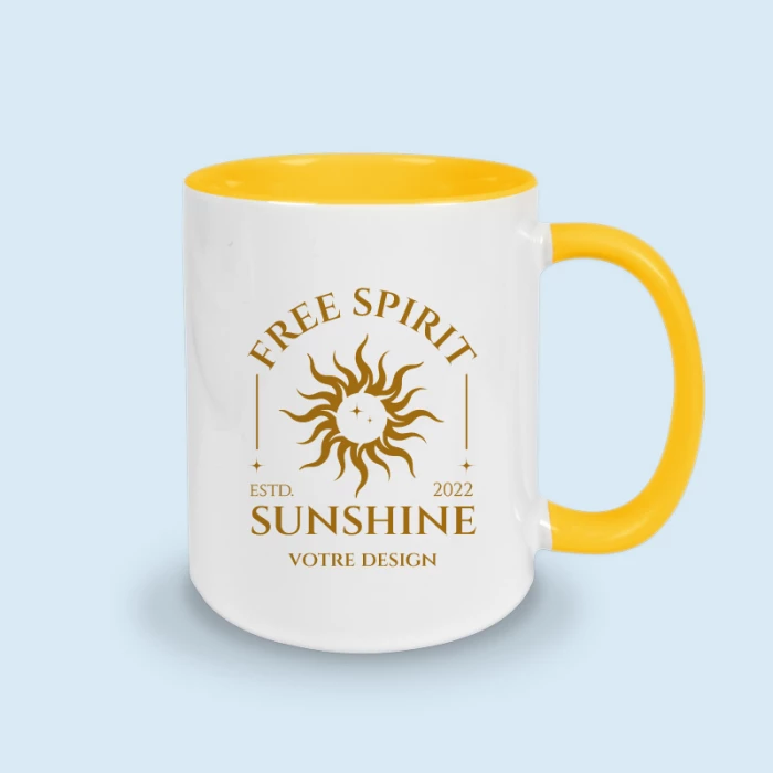 mug jaune personnalisé