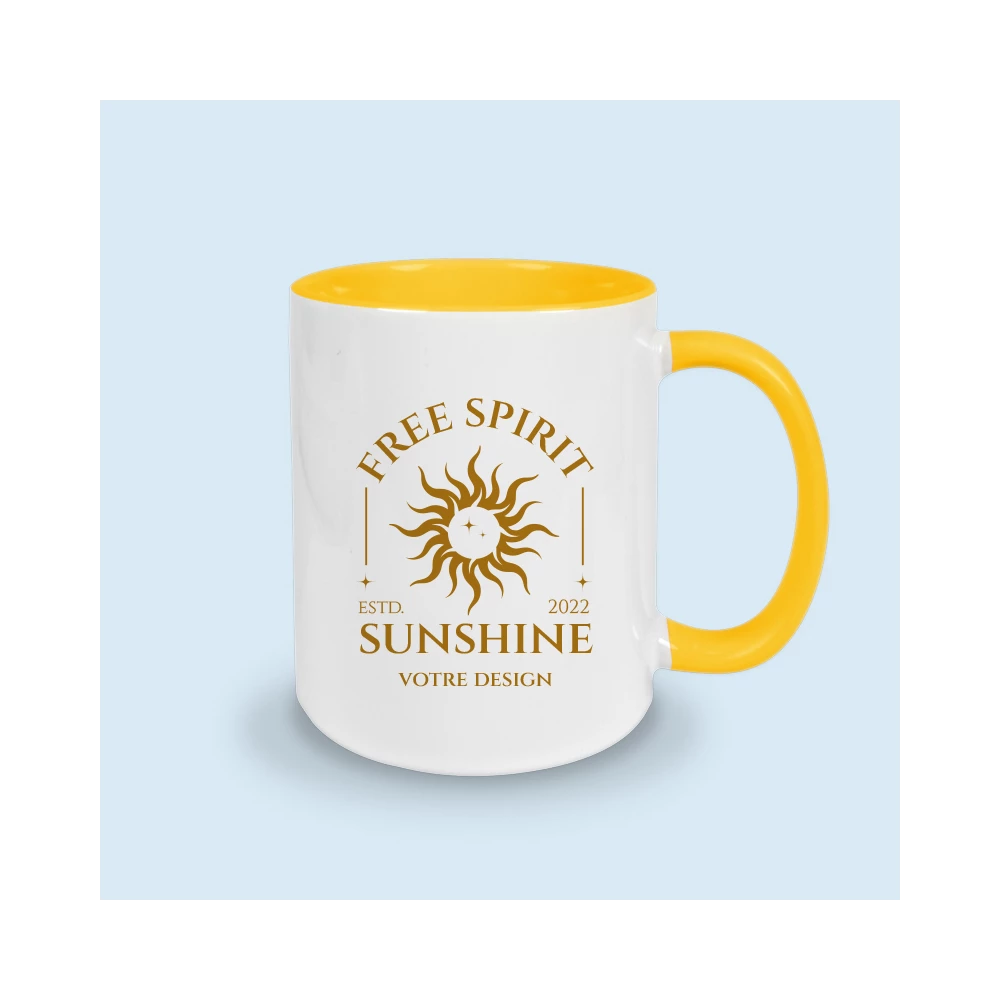 mug jaune personnalisé