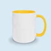 tasse couleur jaune personnalisée