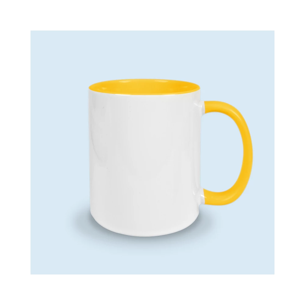 tasse couleur jaune personnalisée