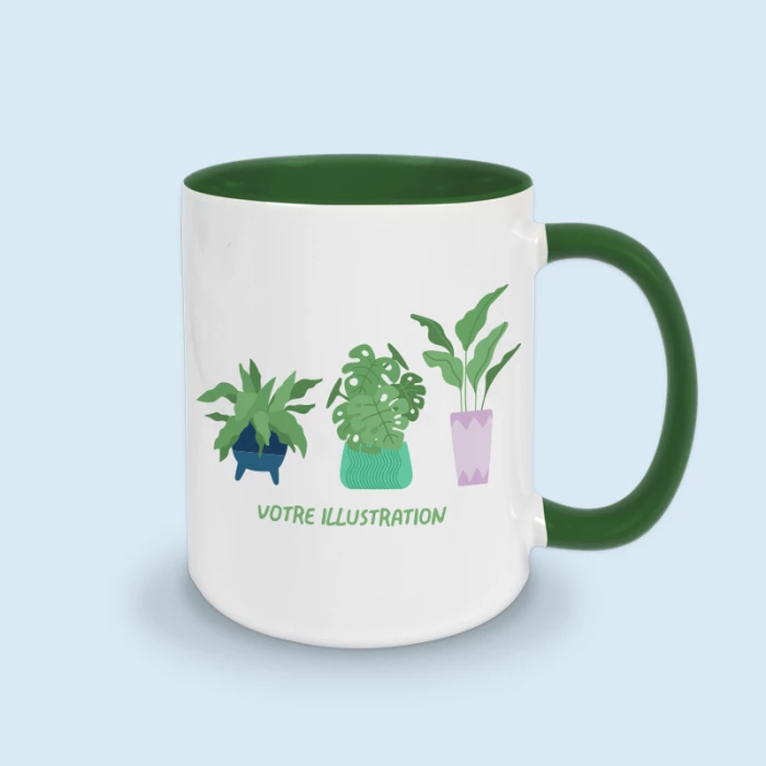 mug vert personnalisé