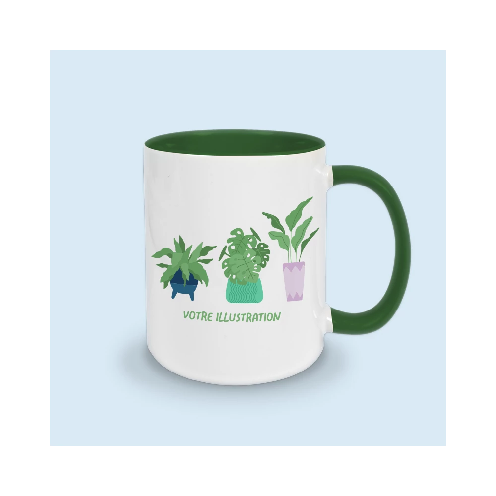 mug vert personnalisé