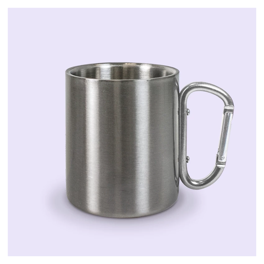 tasse inox mousqueton personnalisable