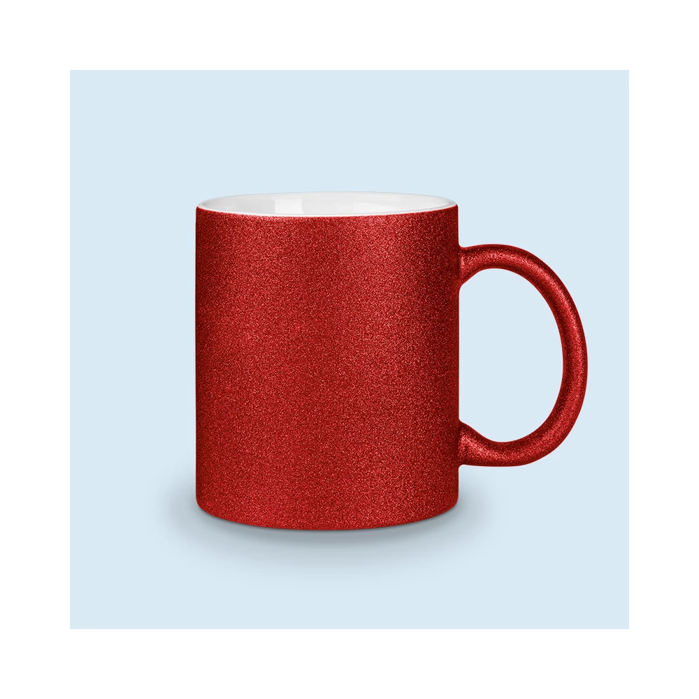 tasse pailletée rouge personnalisable