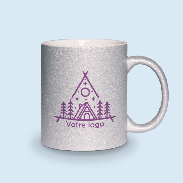 mug argent personnalisé
