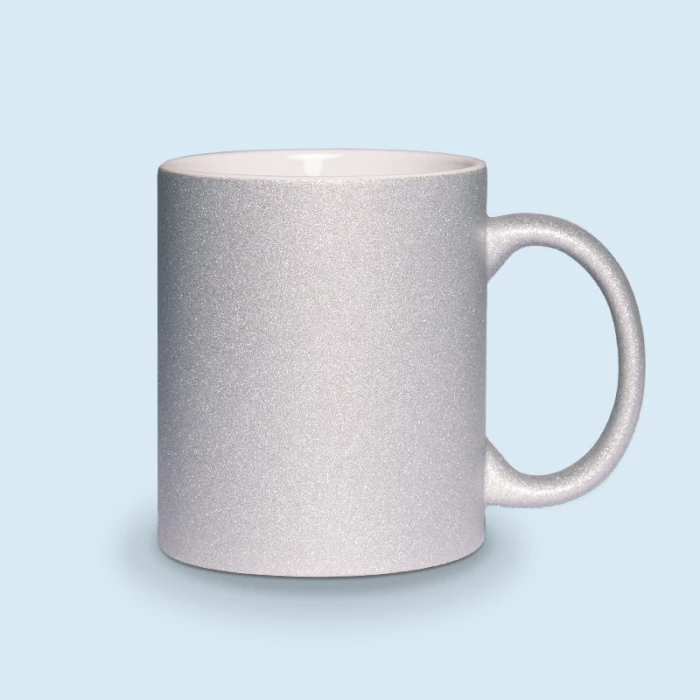 mug pailleté argent personnalisable