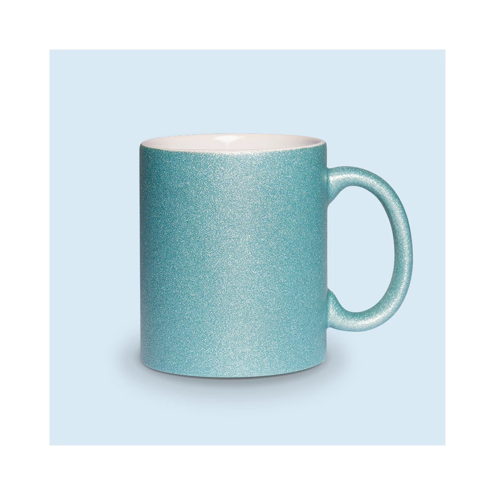 tasse pailletée bleu personnalisable