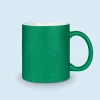 tasse pailletée verte personnalisable