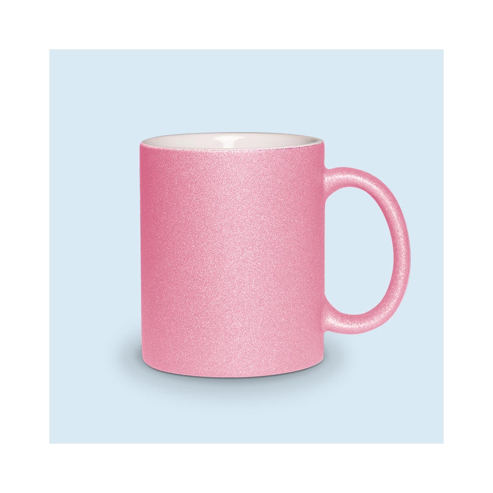 tasse rose pailletée personnalisée