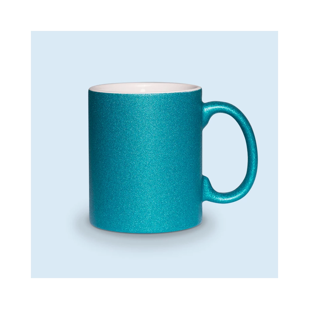 mug paillette bleu personnalisé