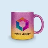 mug paillettes logo