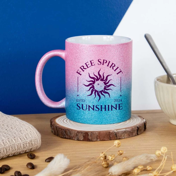mug dégradé paillettes personnalisé