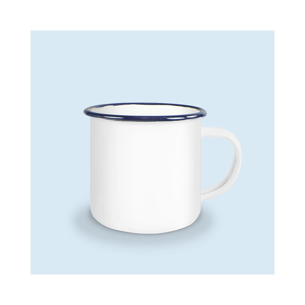 tasse émaillée bleu marine