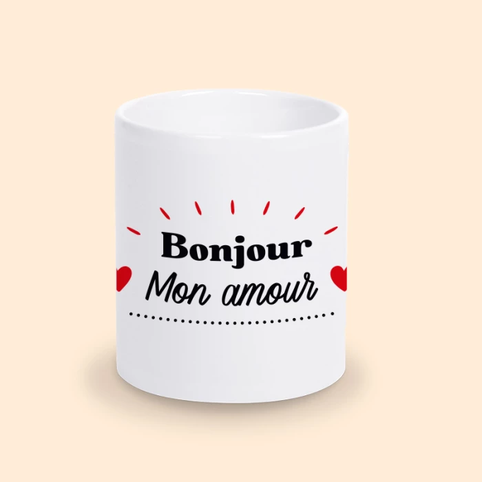 mug bonjour mon amour personnalise