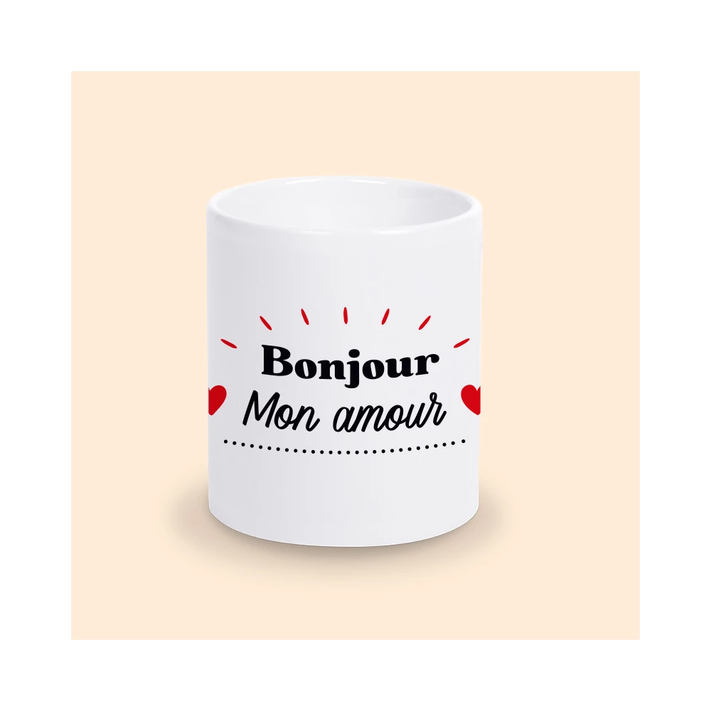 mug bonjour mon amour personnalise