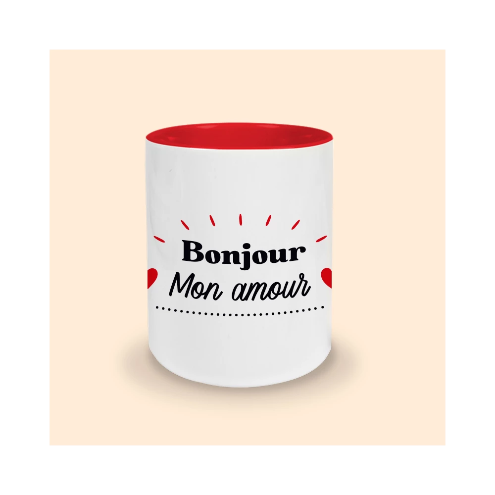 mug saint valentin bonjour