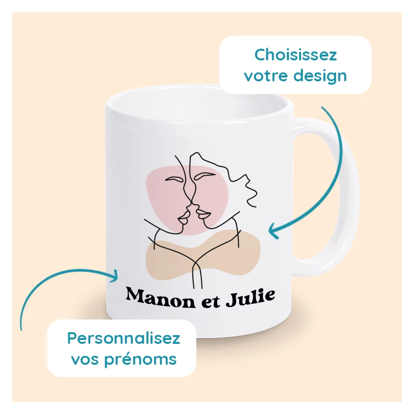 mug personnalisé st valentin amoureuse