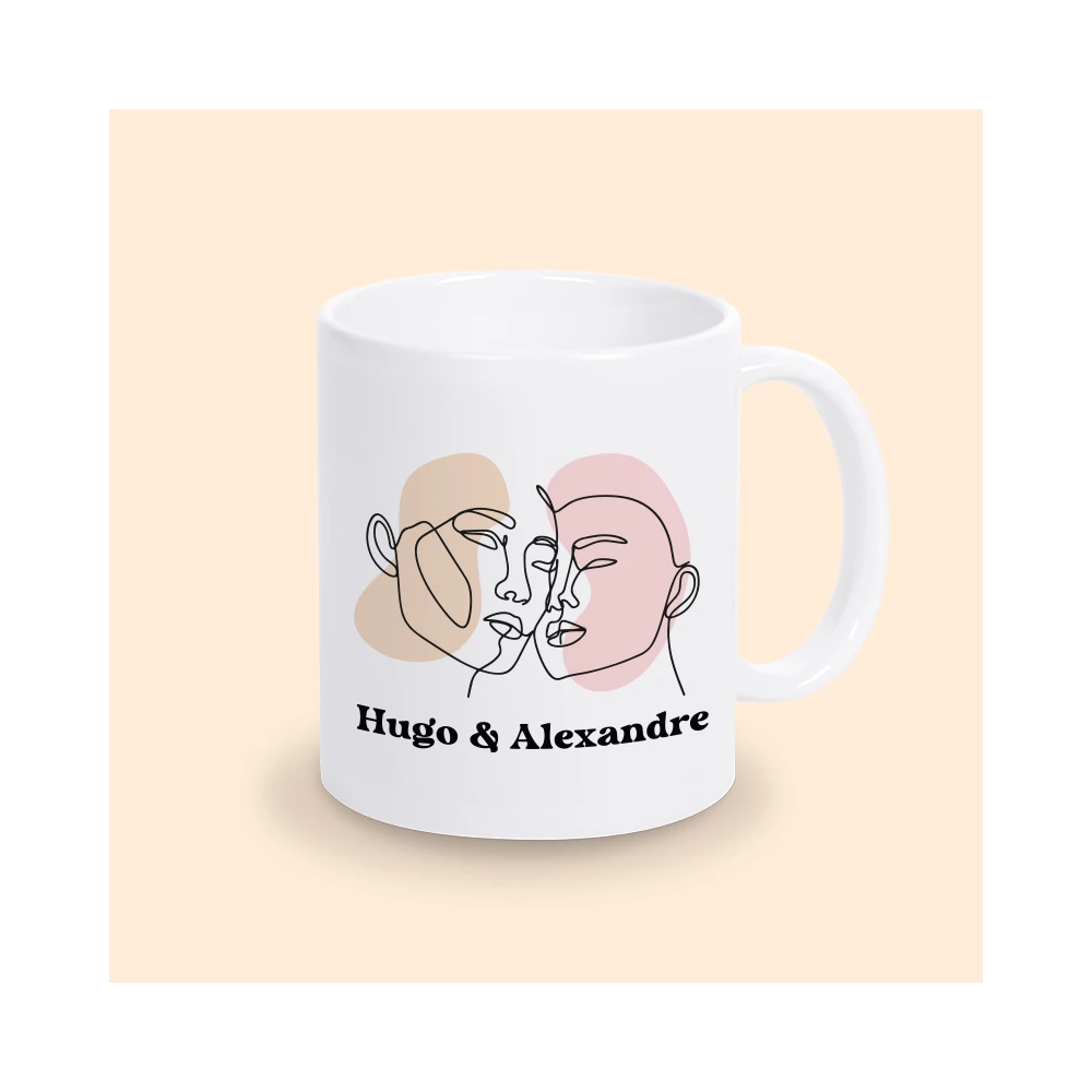 mug saint valentin visages amoureux