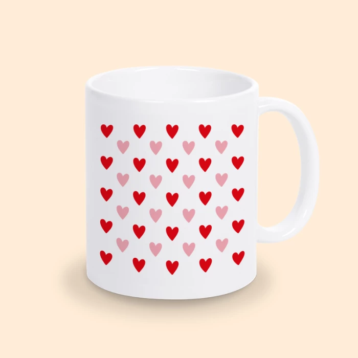 mug motif coeur amour