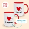 mug coeur personnalisé rouge