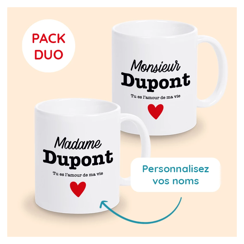 mugs saint valentin personnalisés