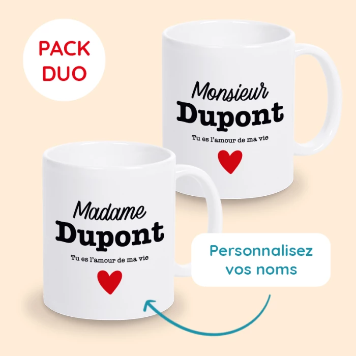 mugs saint valentin personnalisés