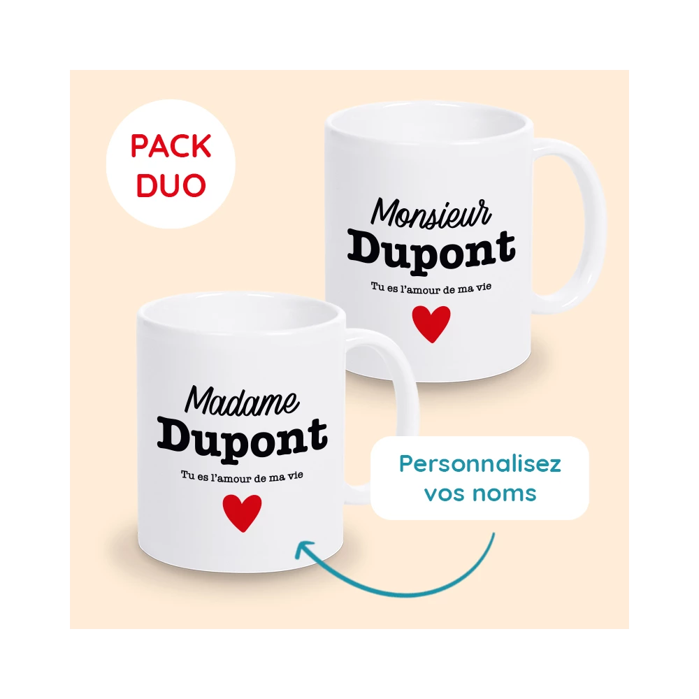 mugs saint valentin personnalisés