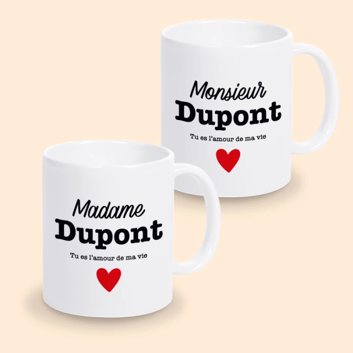 mug saint valentin personnalisé monsieur madame