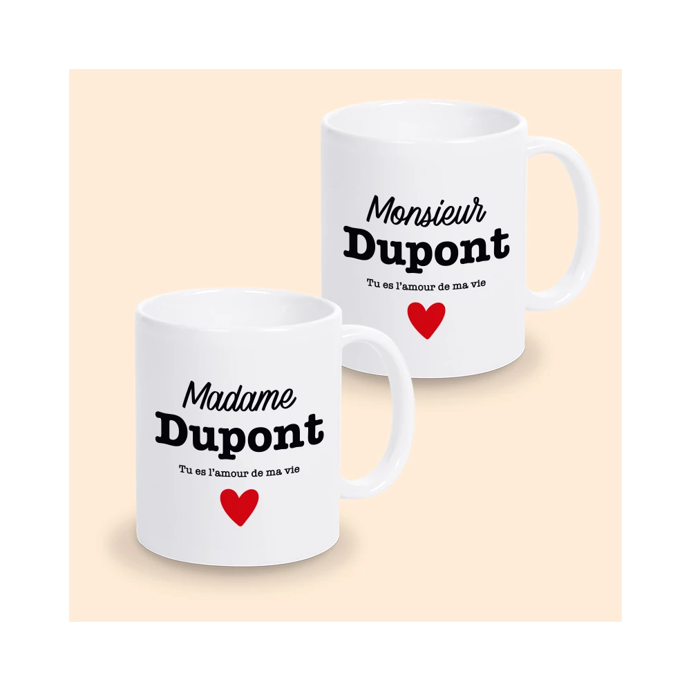 mug saint valentin personnalisé monsieur madame