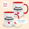 mugs saint valentin personnalisés rouge