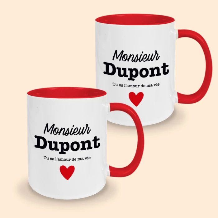 mug st valentin personnalisé messieurs rouge