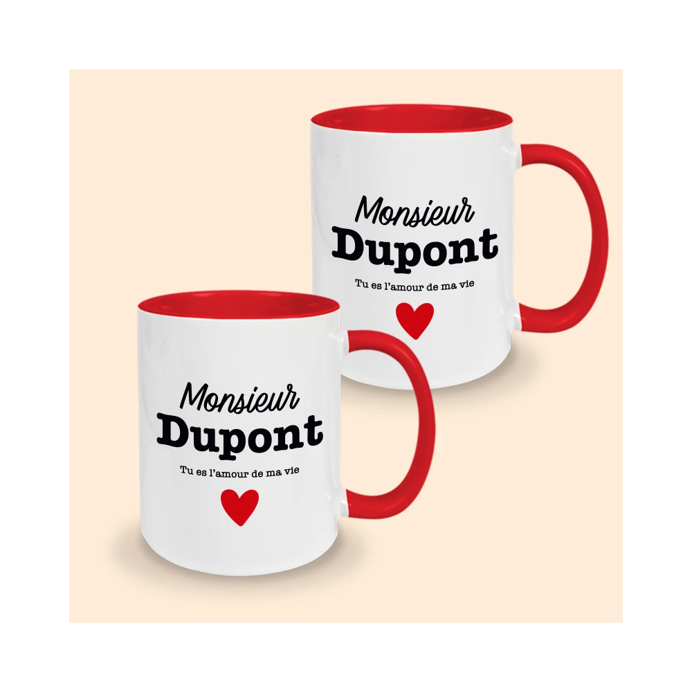 mug st valentin personnalisé messieurs rouge