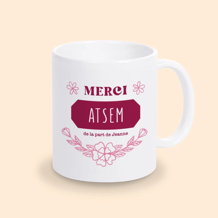 Mug Personnalisé Merci | Cadeau Nounou | Cadeau Maîtresse