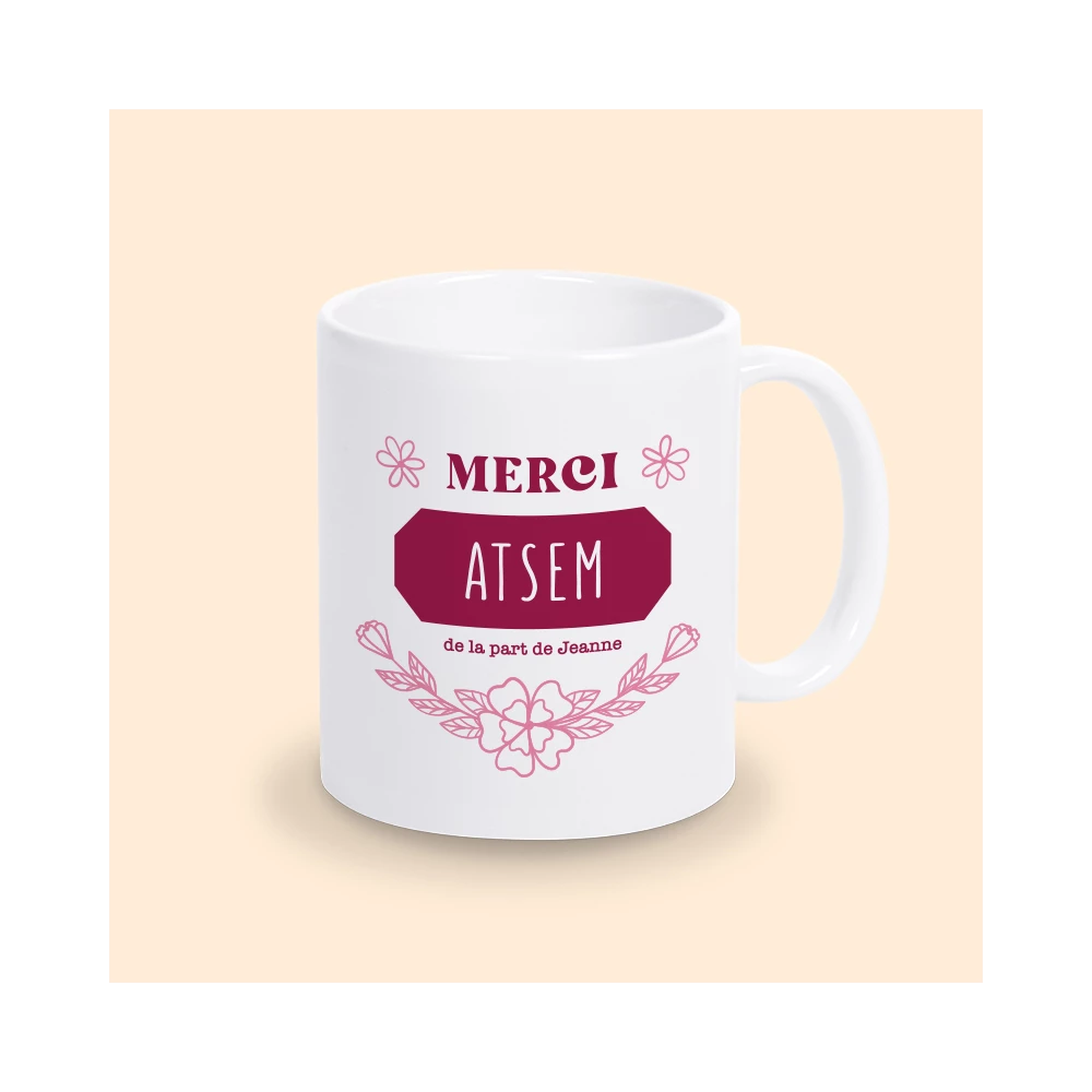 Mug Personnalisé Merci | Cadeau Nounou | Cadeau Maîtresse