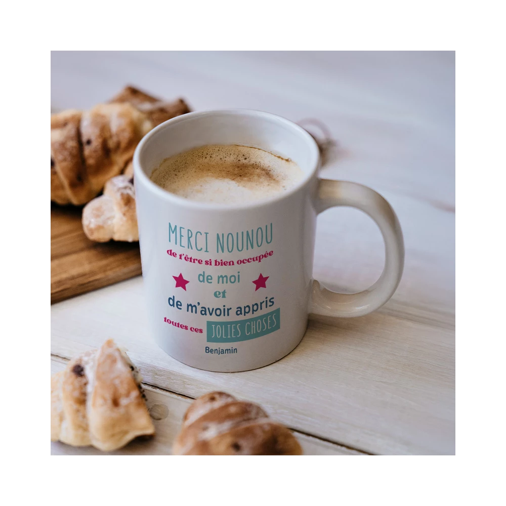 mug merci nounou personnalisée