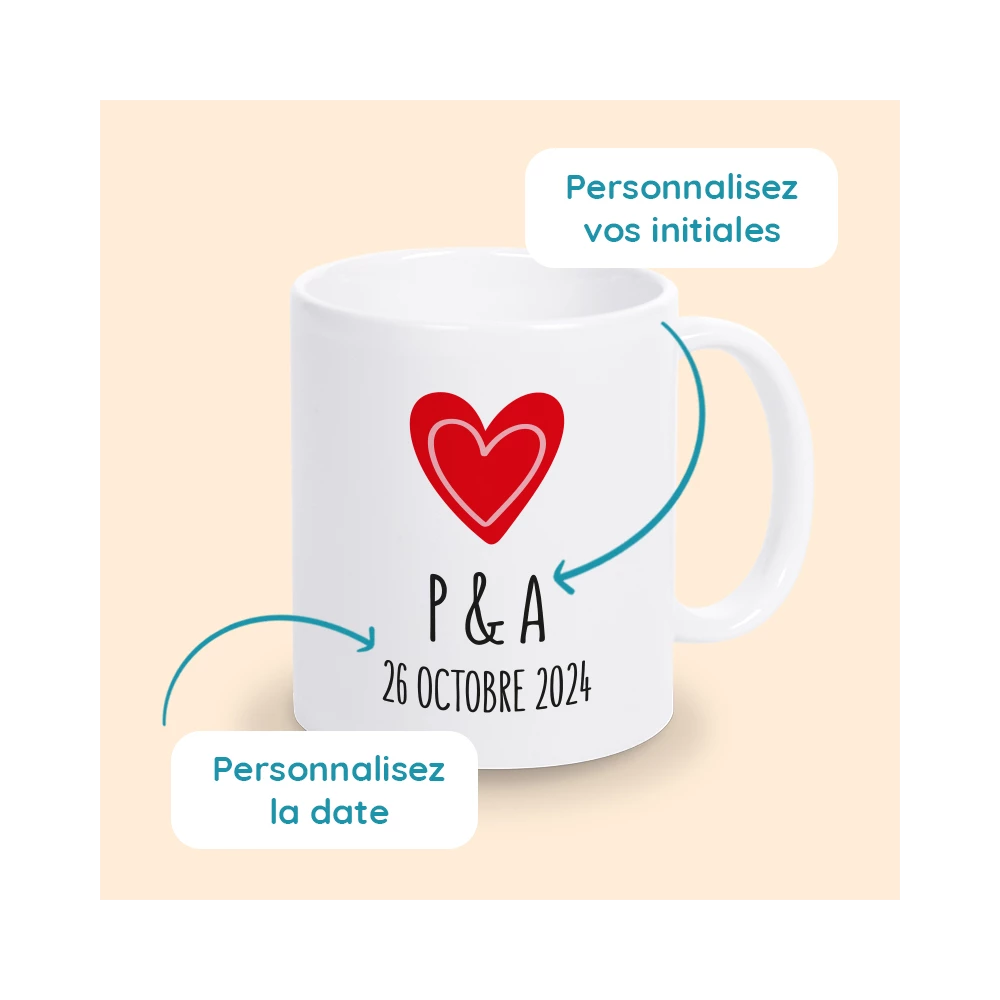 mug initiales couple