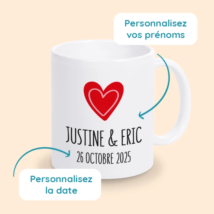 tasse prénom couple personnalisée