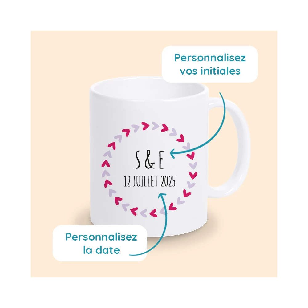 tasse initiales personnalisée