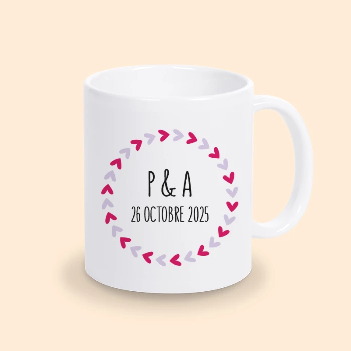 mug avec initiales