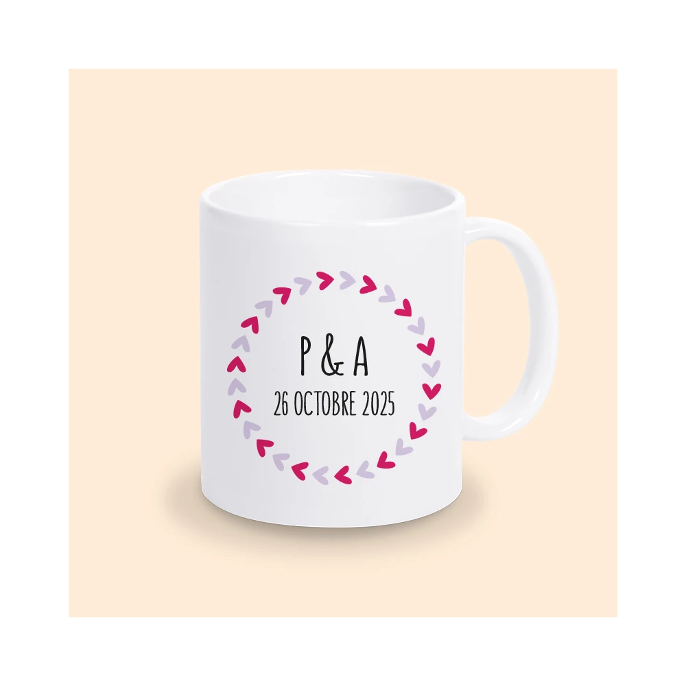 mug avec initiales