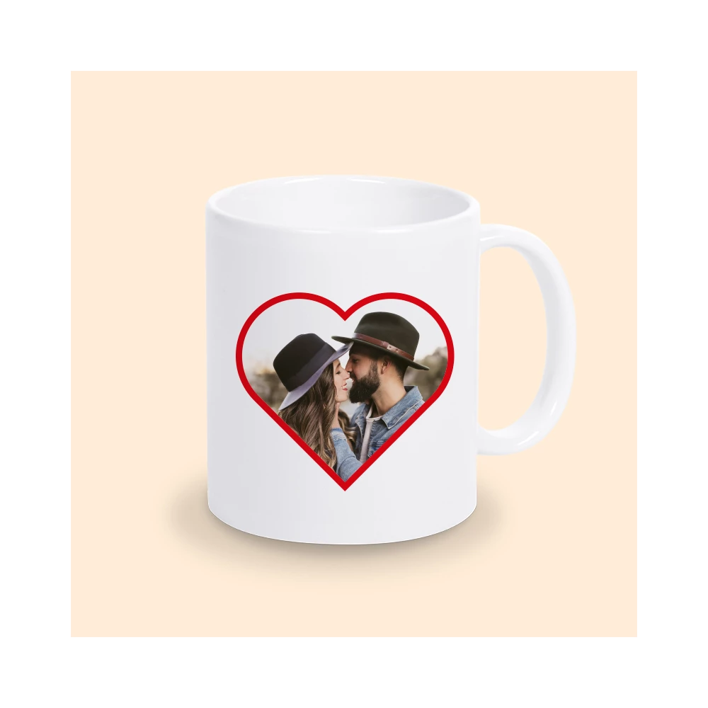 mug coeur photo