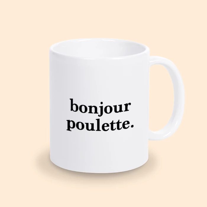mug bonjour poulette