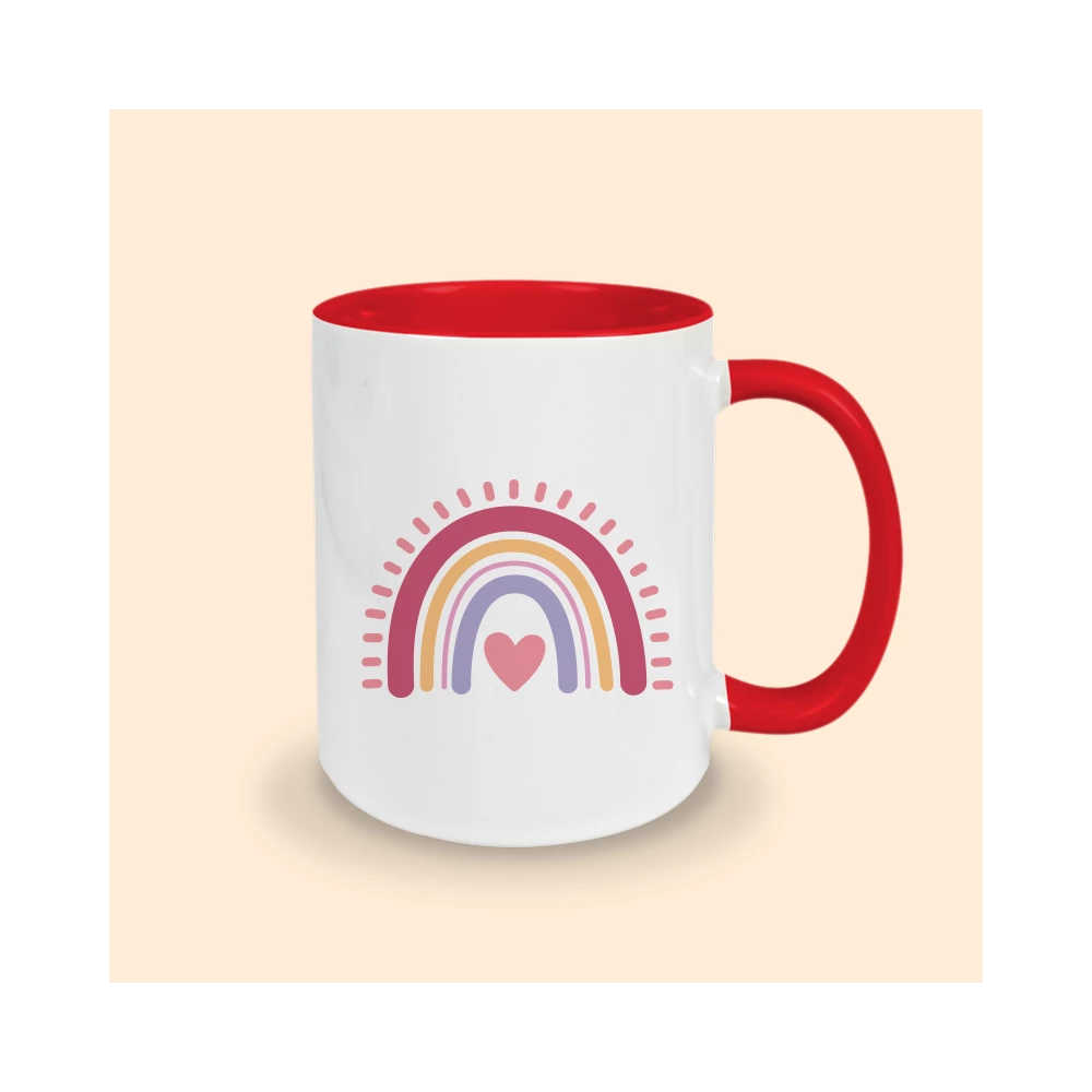 mug arc en ciel rouge