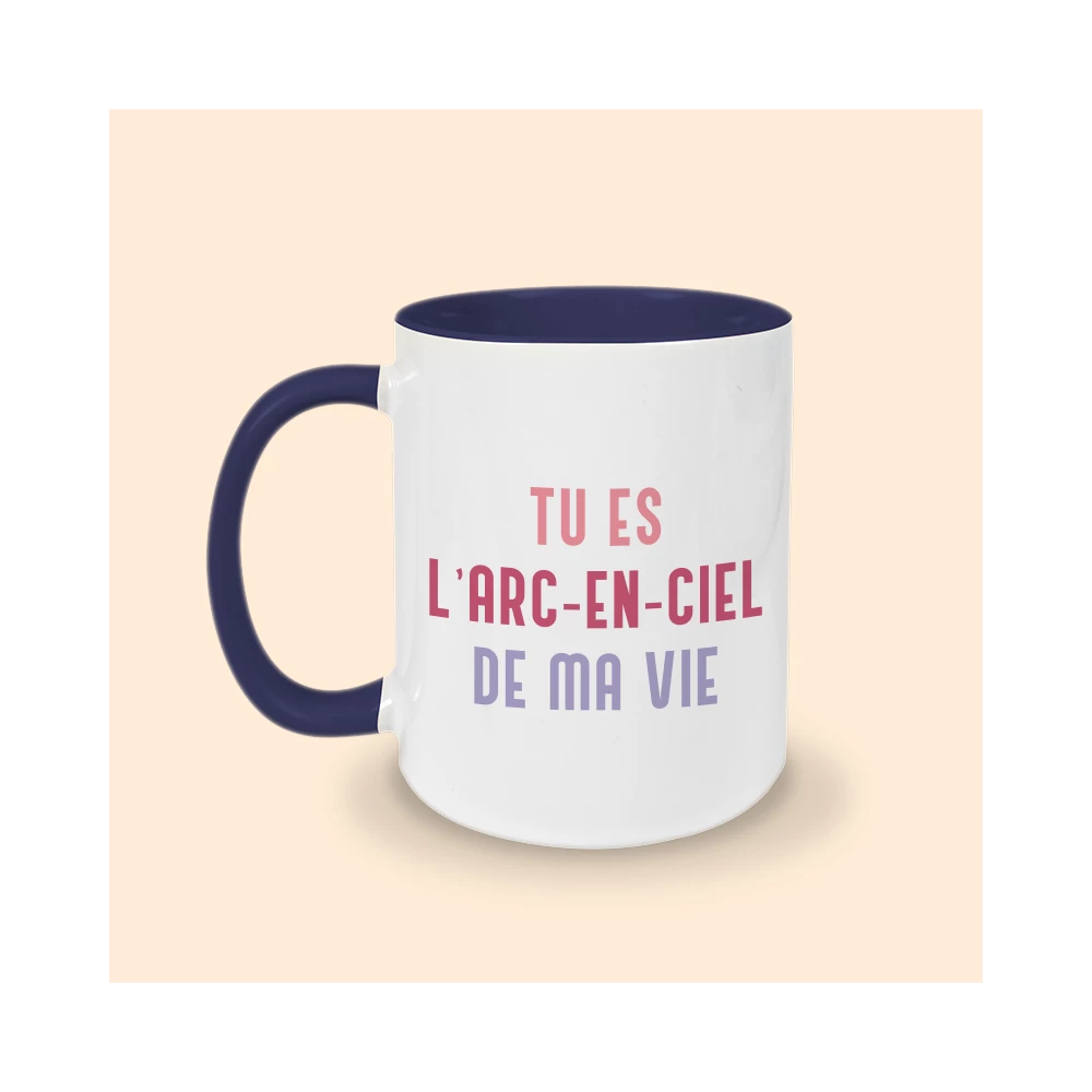 tasse bleu tu es l'arc en ciel de ma vie