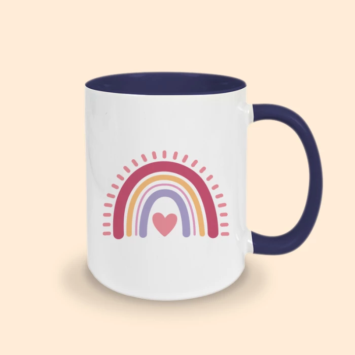 mug arc en ciel bleu